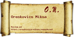 Oreskovics Miksa névjegykártya